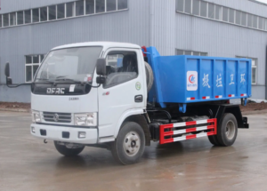 China Dongfeng 4cbm Roll off Refuse Collector Truck Hook Lift Garbage Truck