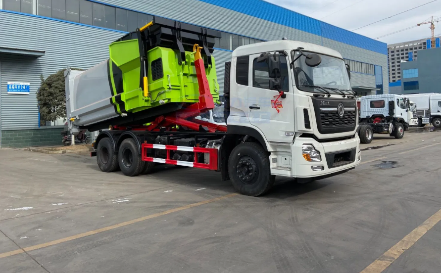 Dongfeng 4cbm Roll off Refuse Collector Truck Hook Lift Garbage Truck
