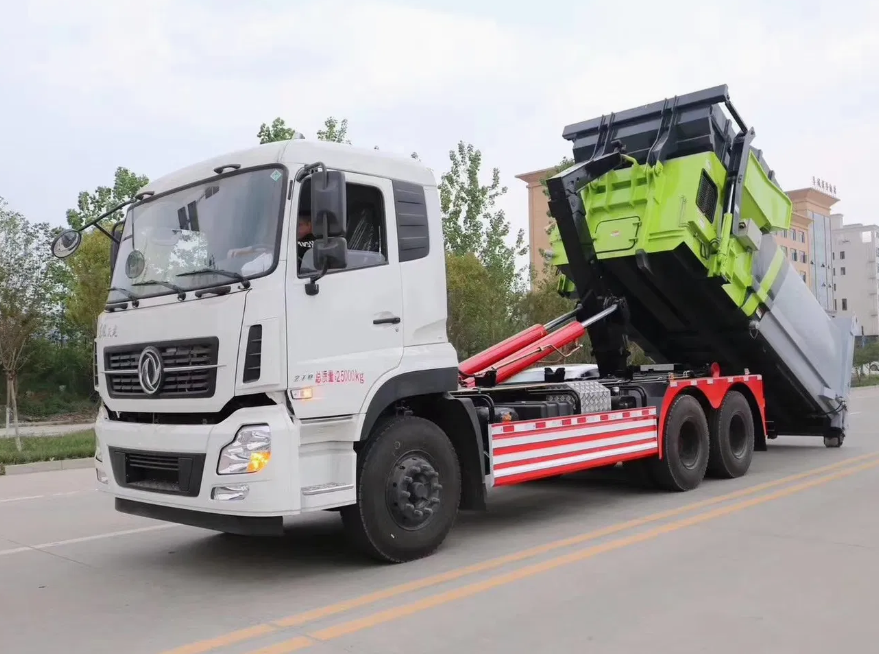 Dongfeng 6X4 Garbage Truck Dongfeng 18cbm Hook Lift Arm Rubbish Collection Transport Heavy Truck