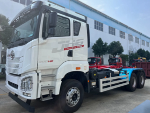 25 Ton FAW 6X4 Roll-on-off Collect Garbage Truck With Hook Lift Arm