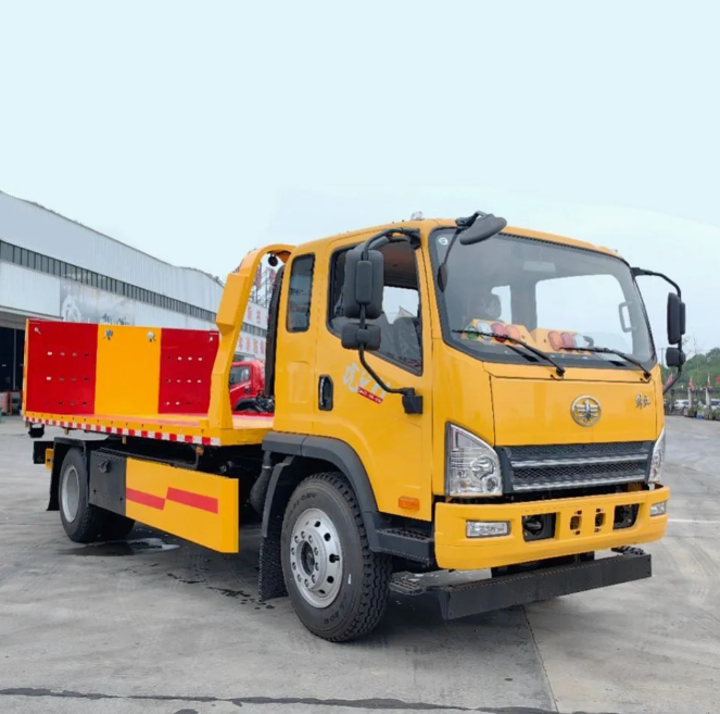 FAW 6 Ton Wrecker Tow Truck Heavy Duty Flatbed Hydraulic System Road Rescue Vehicle